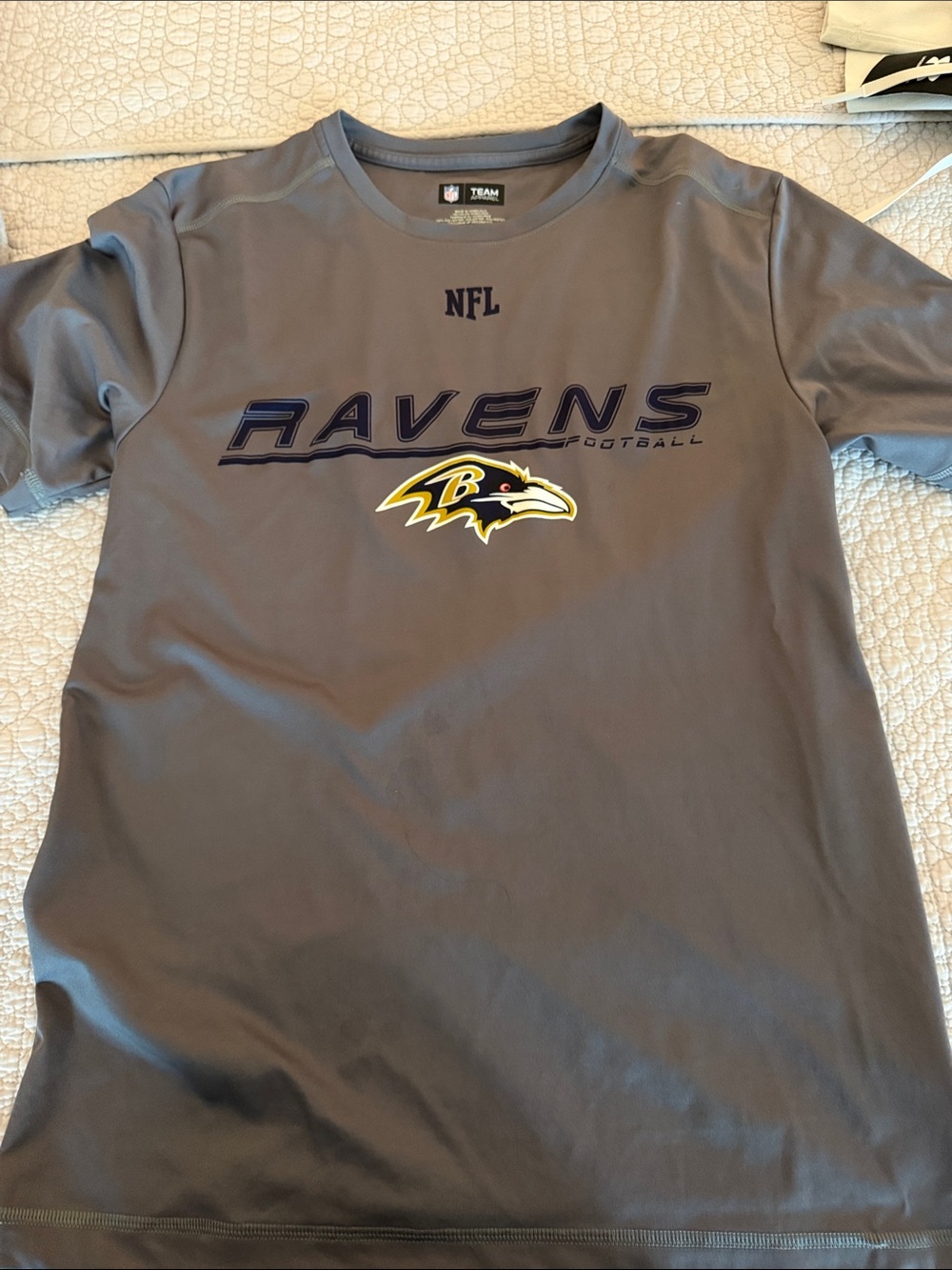 NFL Baltimore Ravens Gray Short-Sleeve Performance Shirt